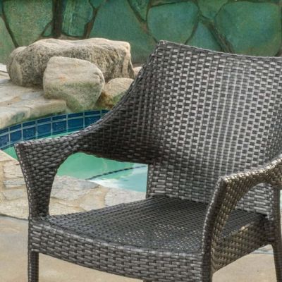 Mirage Grey Pe Wicker Stacking Armchair