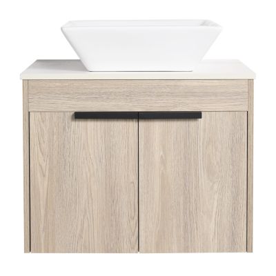 24" Modern Design Float Bathroom Vanity With Ceramic Basin Set