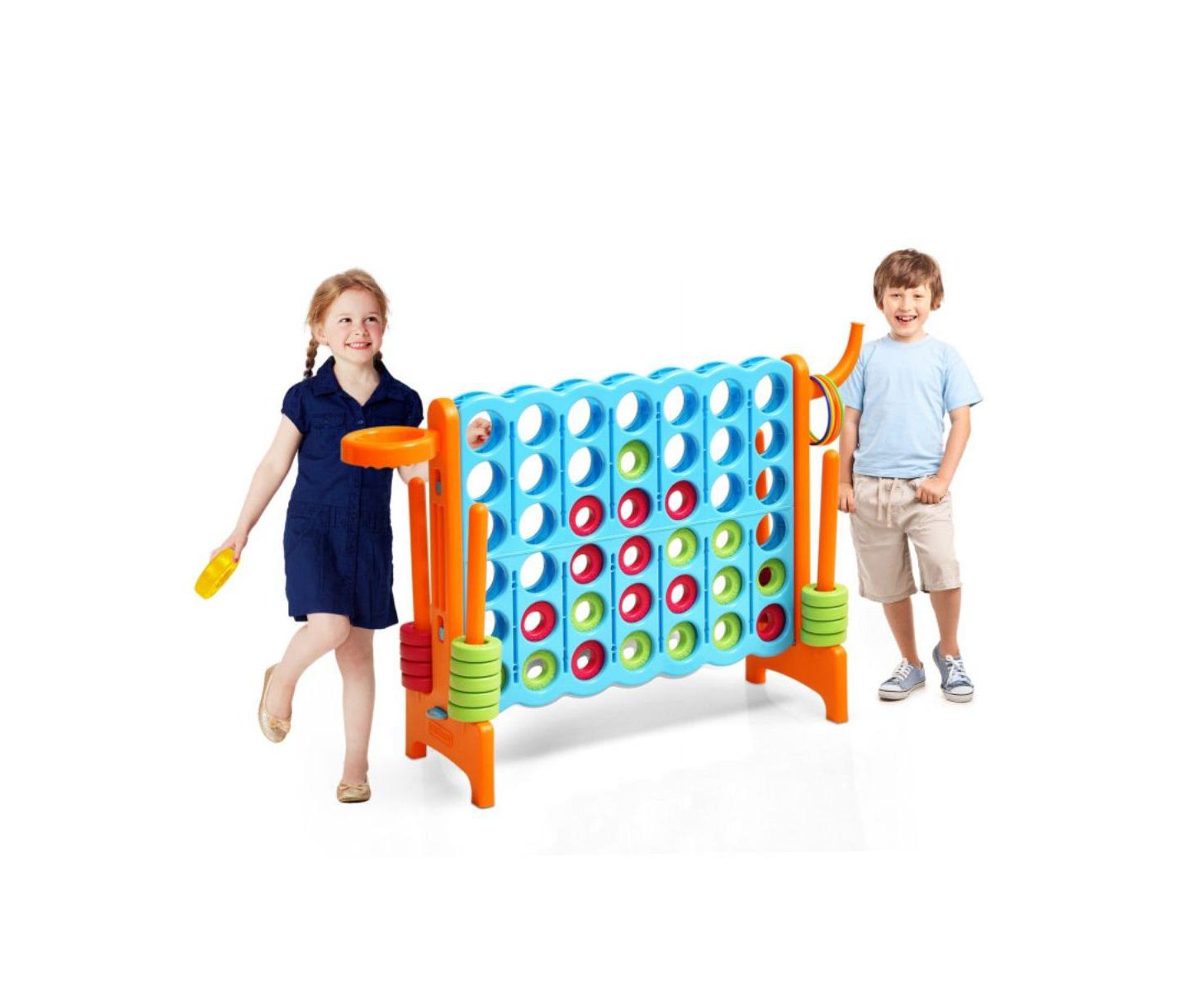 Детская настольная игра GIVIMO 4-to-Score Giant Board Game, Ages 3+, цвет: Оранжевый — фото 1