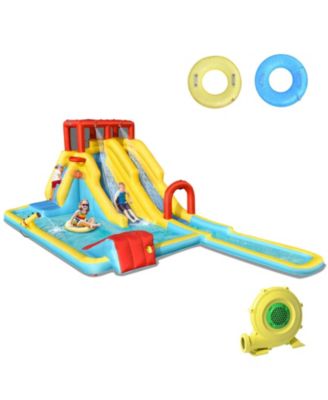 Inflatable Dual Slide Water Park Climbing Bouncer with 735W Air Blower