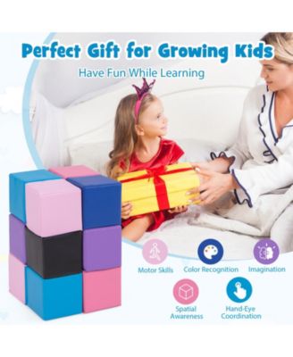 12 Pieces Soft Foam Building Blocks Climbing Foam Cubes Set for Kids