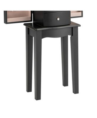 Jewelry Armoire with Top Flip Mirror and 4 Drawers