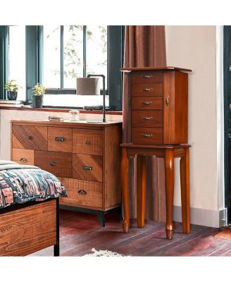 Large Storage Capacity Jewelry Cabinet with 5 Drawers