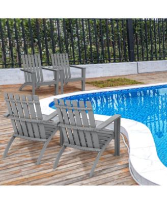 Outdoor Patio Acacia Wood Adirondack Lounge Armchair