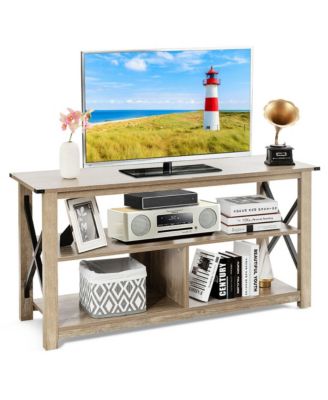 3-Tier TV Stand Entertainment Center for TV's up to 55'' w/ Open Shelves