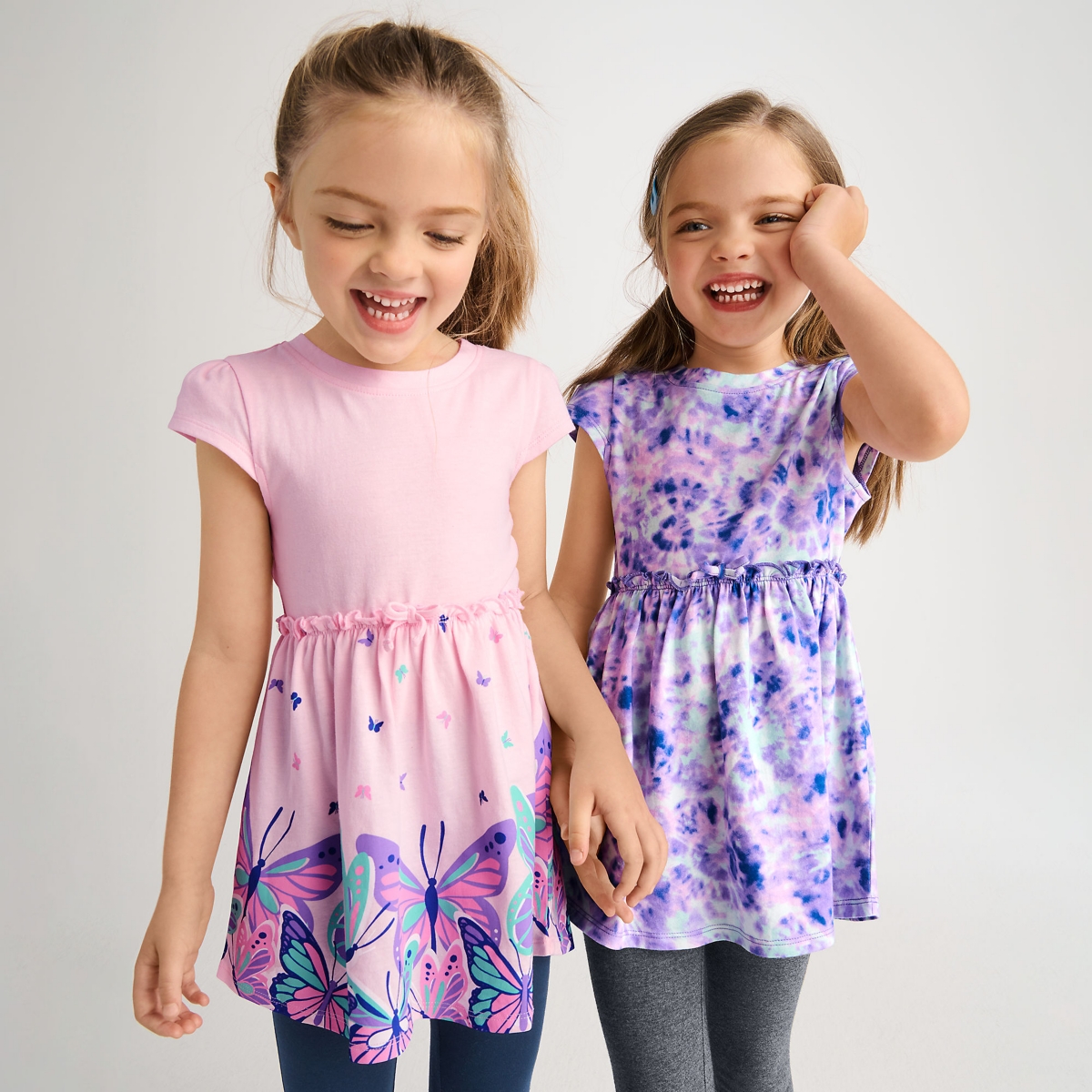 Lands' End Girls Short Sleeve Gathered Waist Tunic Top