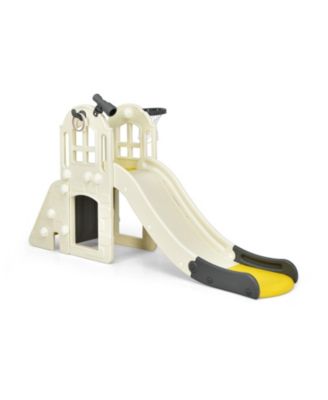 6-in-1 Toddler Climber Slide Playset with Basketball Hoop