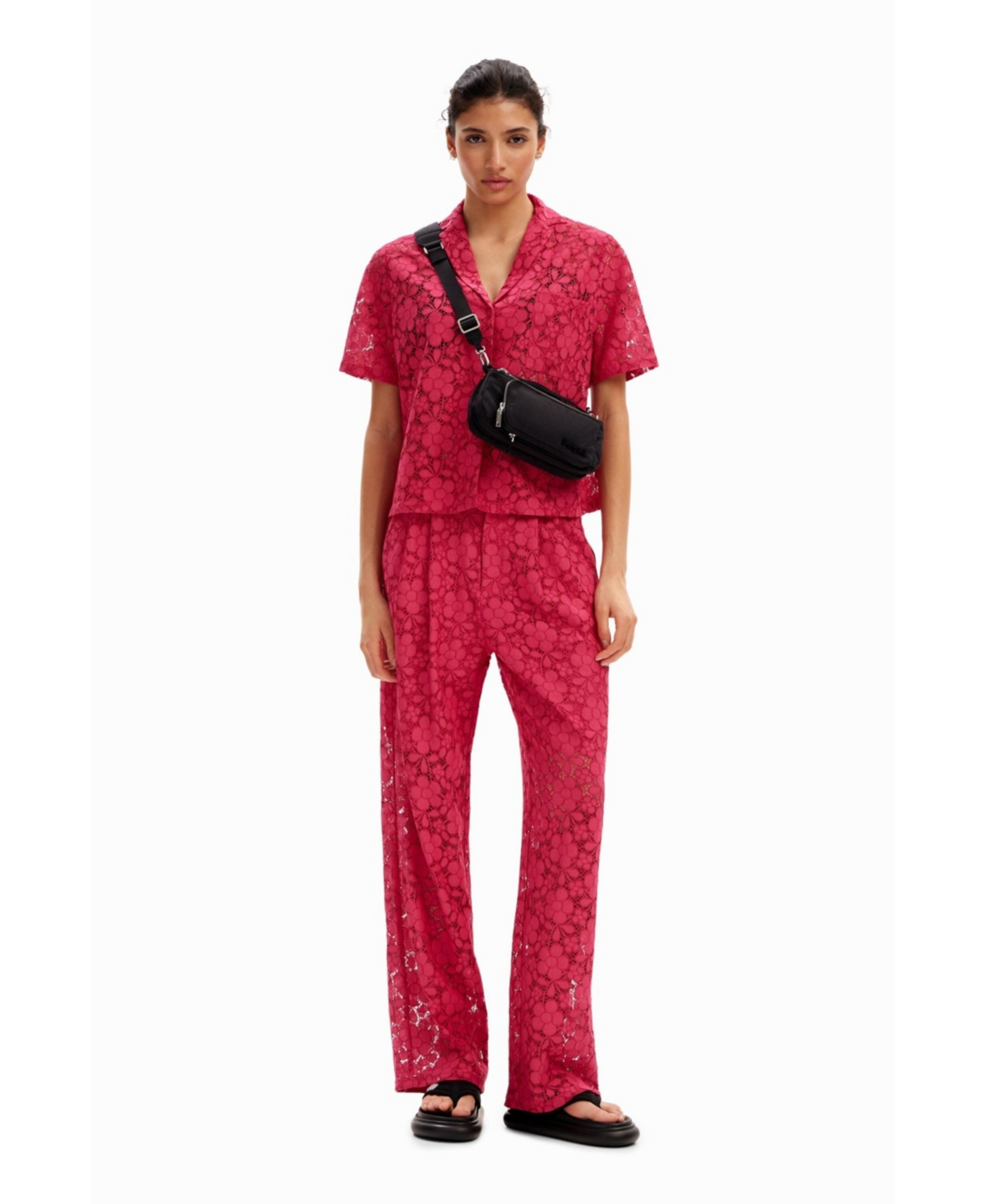 Desigual Women's Short lace resort shirt