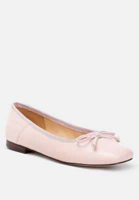 Rag and Co Womens Lutten Square Toe Bow Ballerinas