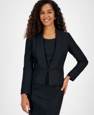 Women's Shawl-Collar Jacket Dress Suit Set, Regular & Petite