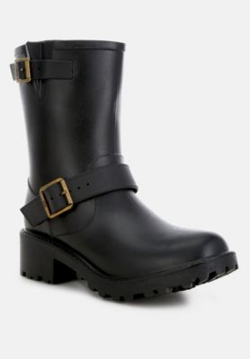 Womens Anong Harness Detail Calf Boots