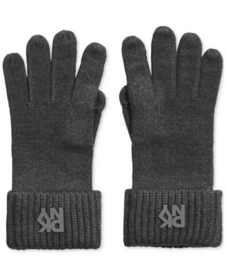 DKNY - Women's Ribbed Logo Patch Gloves