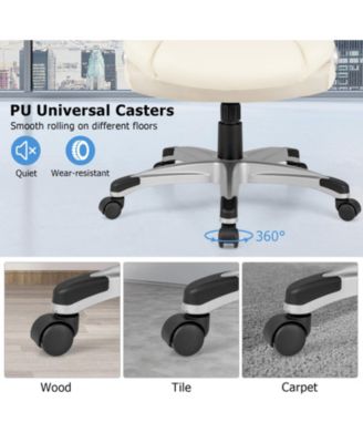 Ergonomic Office PU Leather Executive Chair with Flip-up Armrests and Rocking Function