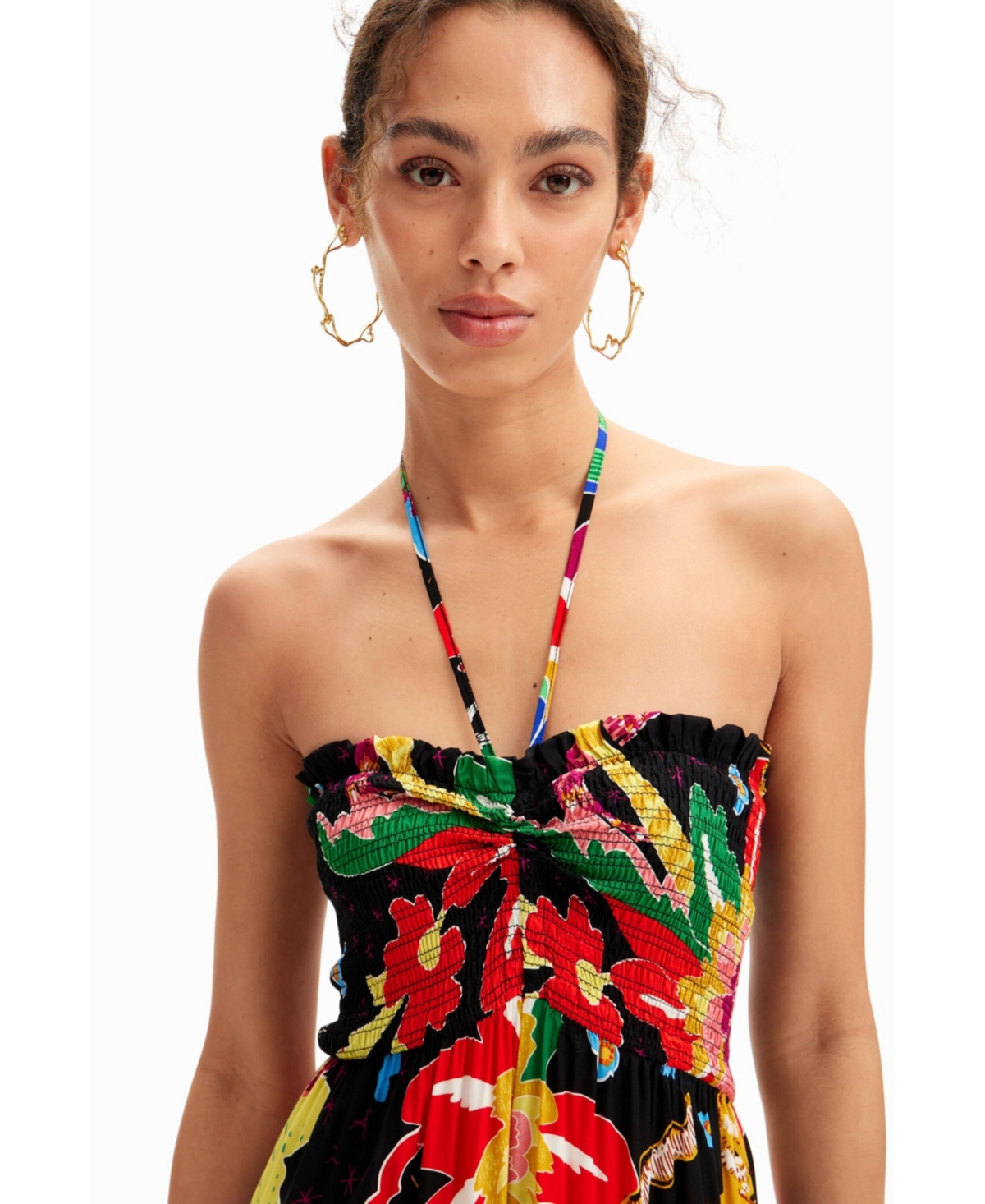 Desigual Women's Jungle design halter neck jumpsuit