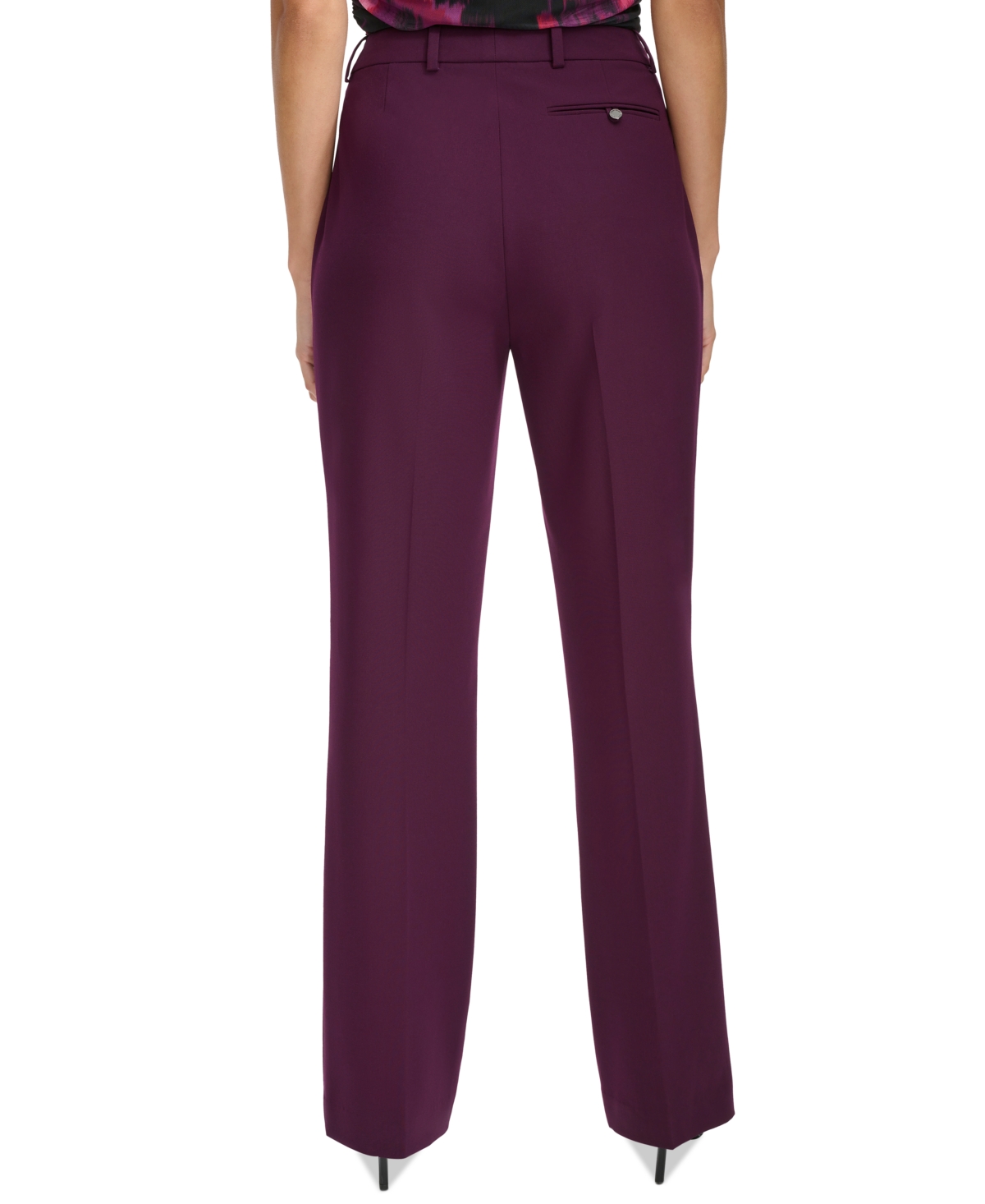 Shop Calvin Klein Women's Modern Fit Trousers In Aubergine