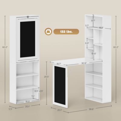 Convertible Desk with board & Shelf Multi-Function Table,