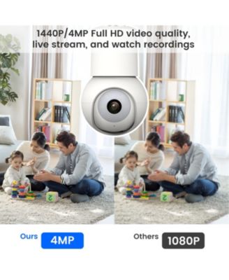 Smart Wi-Fi 2K/4MP PTZ Light Bulb Security Camera