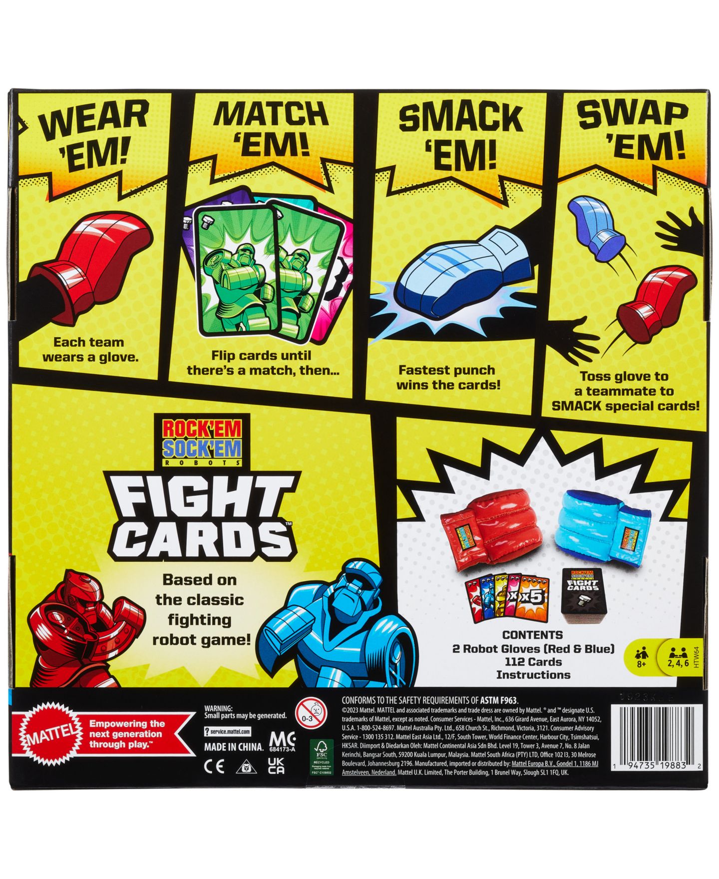 Детская карточная игра Mattel Rock 'Em Sock 'Em Robots Fight Cards Card Game — фото 6