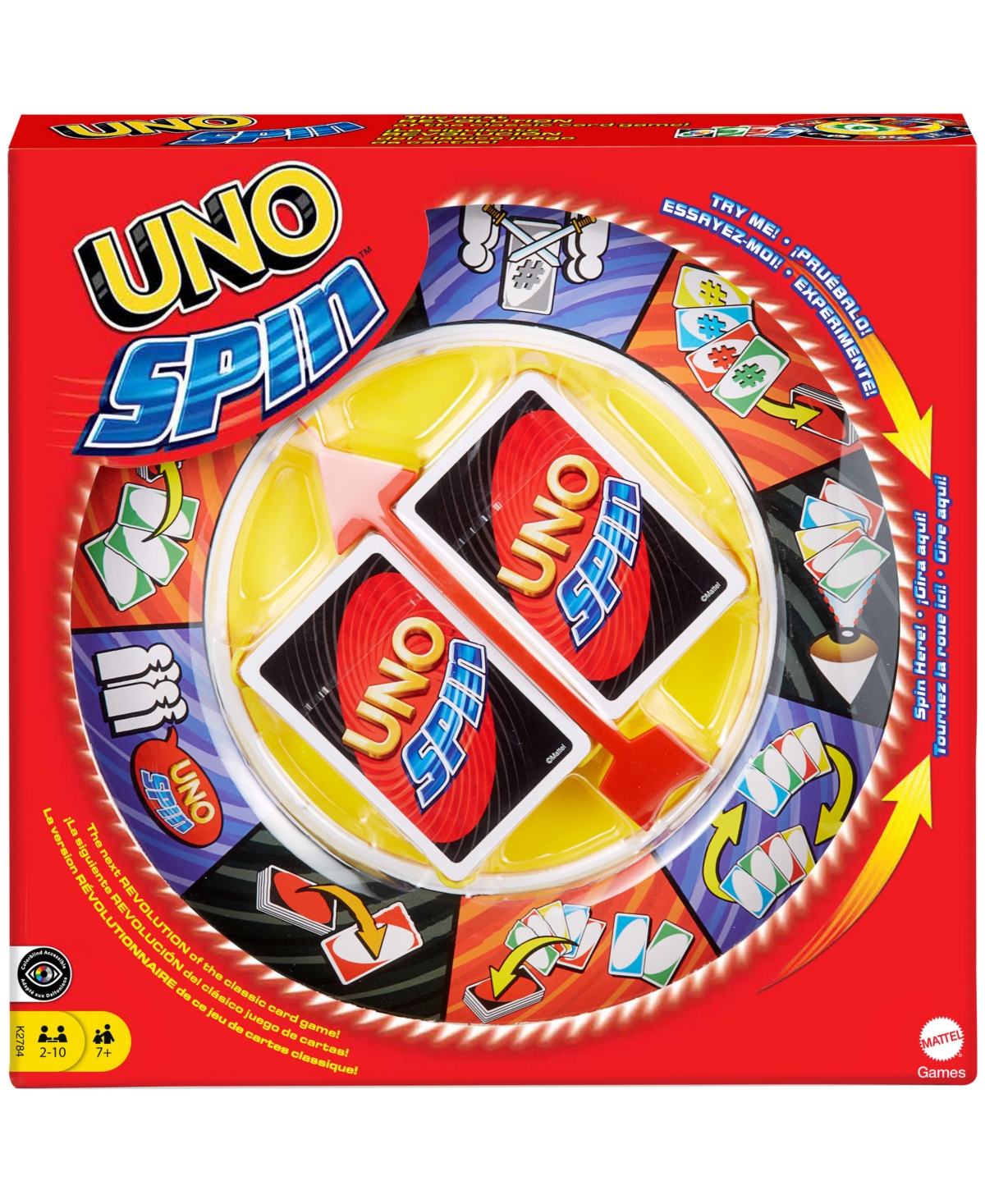 MATTEL UNO SPANISH SPIN CARD GAME 