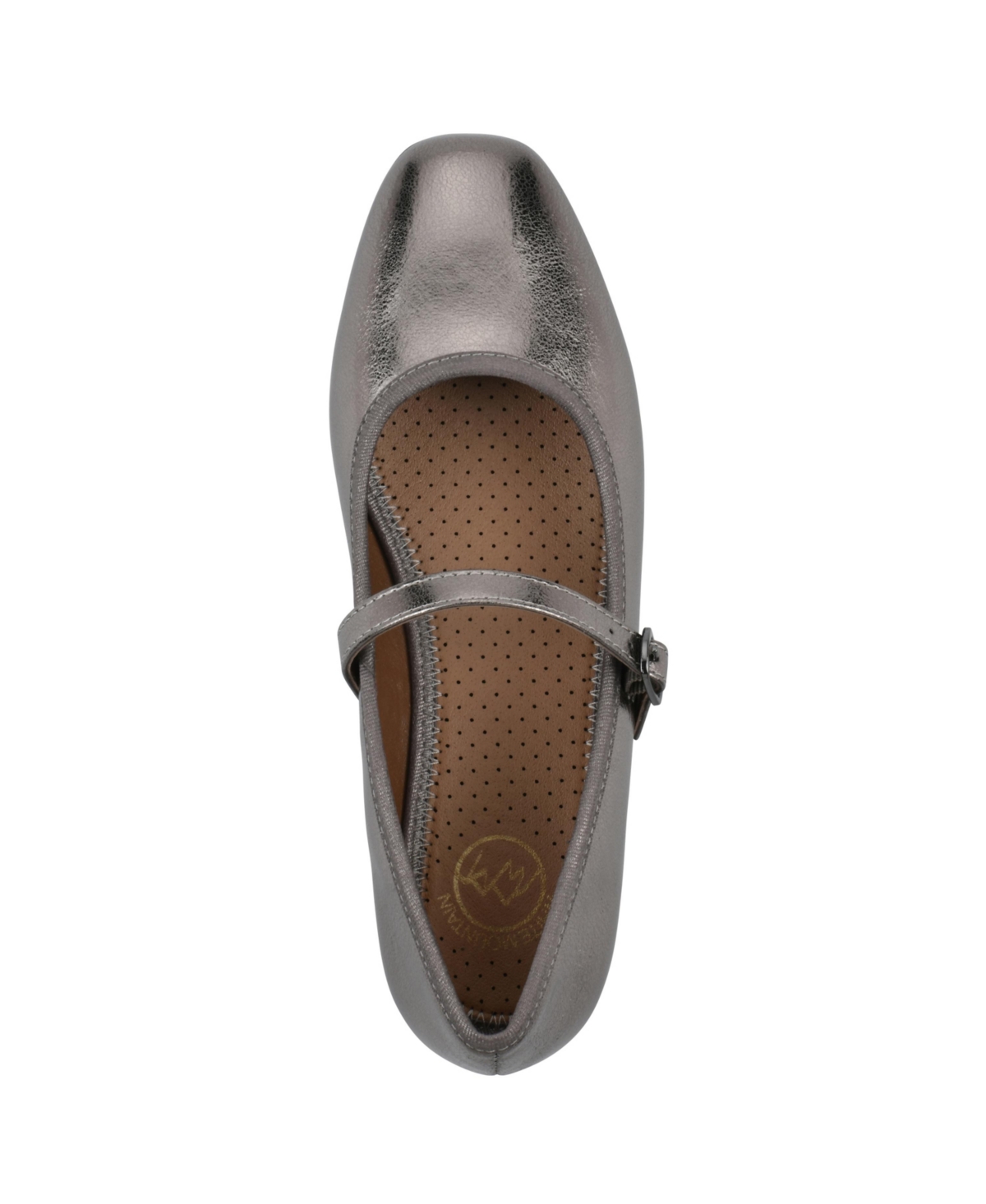 White Mountain Women's Boch Mary Jane Flats In Pewter Metallic Smooth
