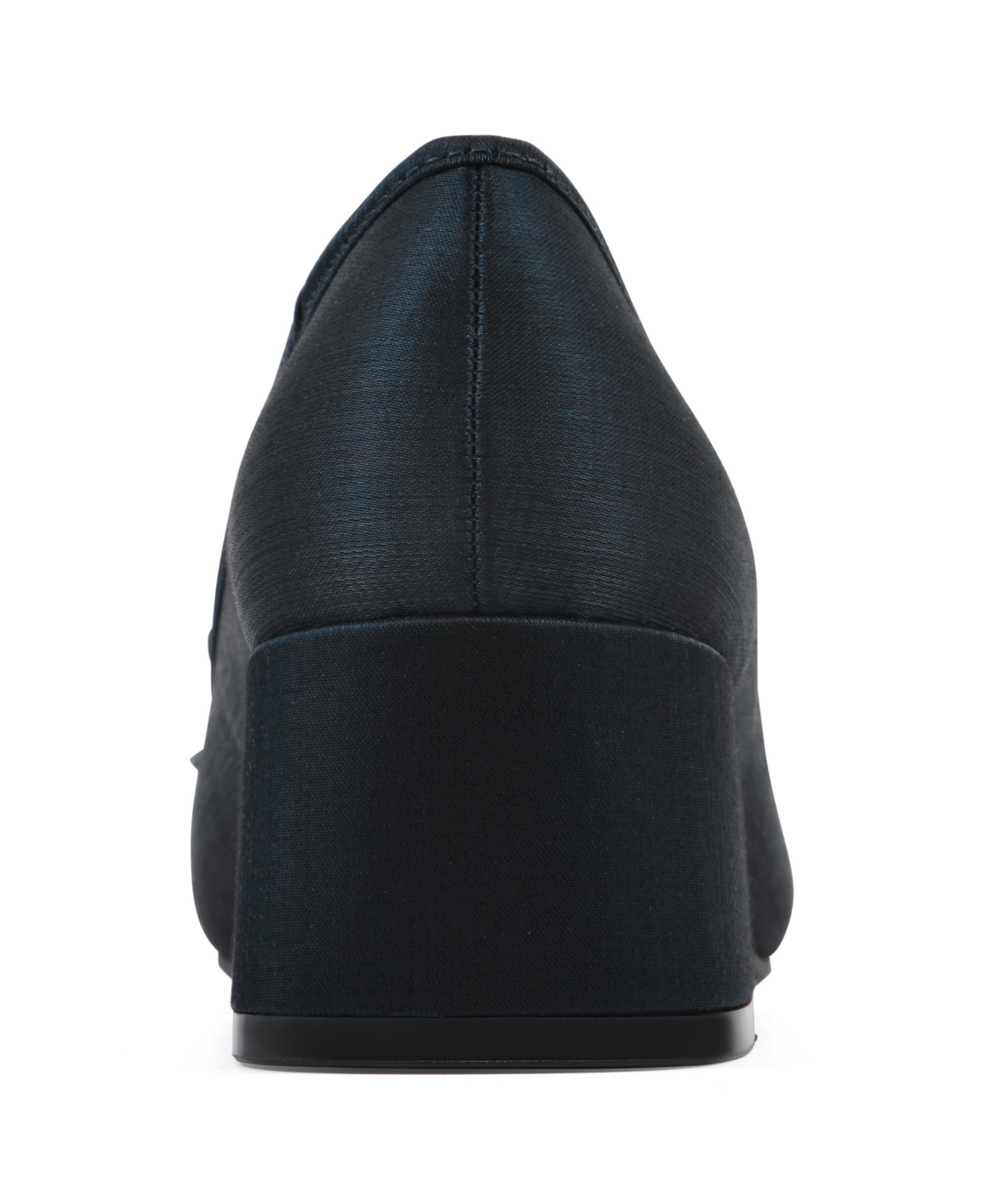 White Mountain Women's Lately Block Heel Pumps In Midnight Blue Shimmer Fabric