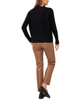 Women's Cozy Crewneck Star-Print Dropped-Shoulder Sweater