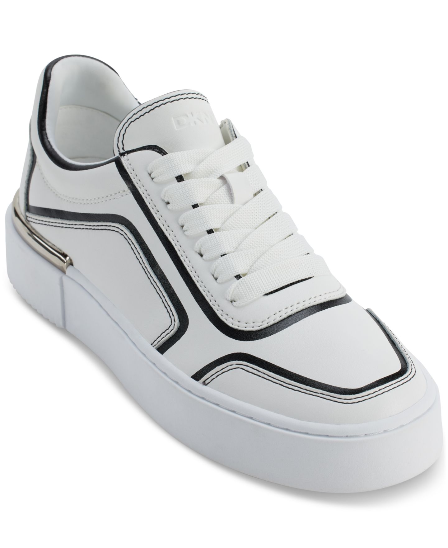 Женские кроссовки DKNY Baylor Lace-Up, цвет: Белый / Чёрный — фото 1