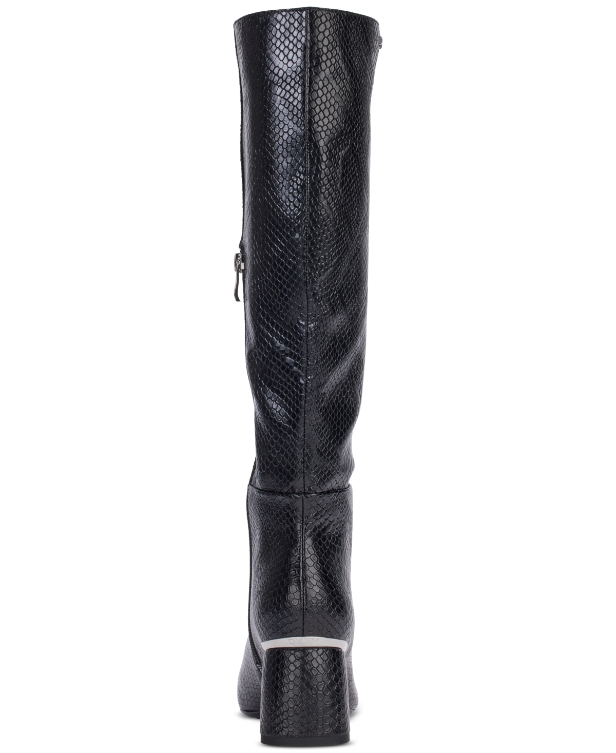 Dkny Cana Womens Block Heel Man Made Knee-high Boots In Black Smooth