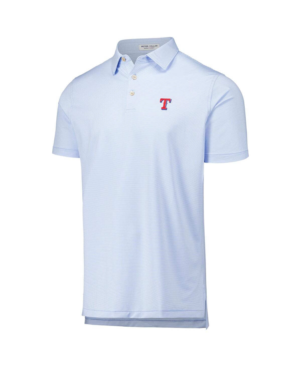 Peter Millar Men's Light Blue Texas Rangers Jubilee Stripe Stretch Jersey Polo In Light Blue