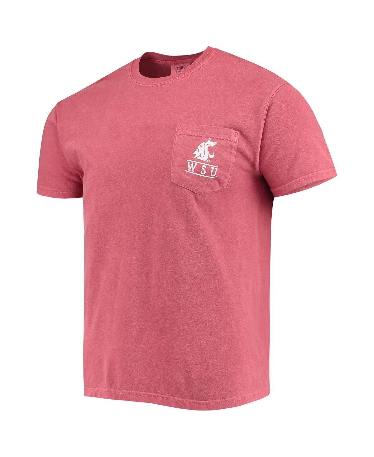 Image One Men's Crimson Washington State Cougars Circle Campus Scene T-shirt In Crimson