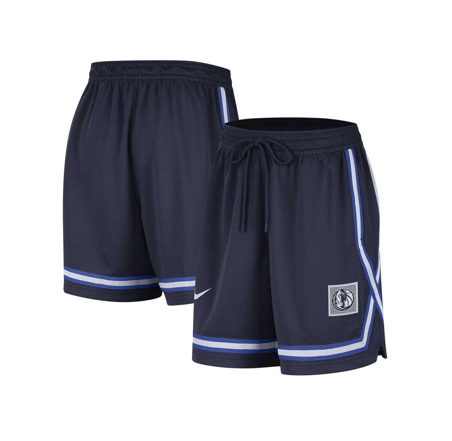 Women's Navy Dallas Mavericks Sideline Fly Crossover Performance Shorts