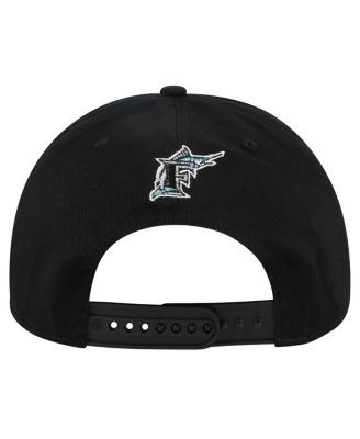 Men's Black Florida Marlins Cooperstown&nbsp;Collection Premier Hitch Adjustable Hat