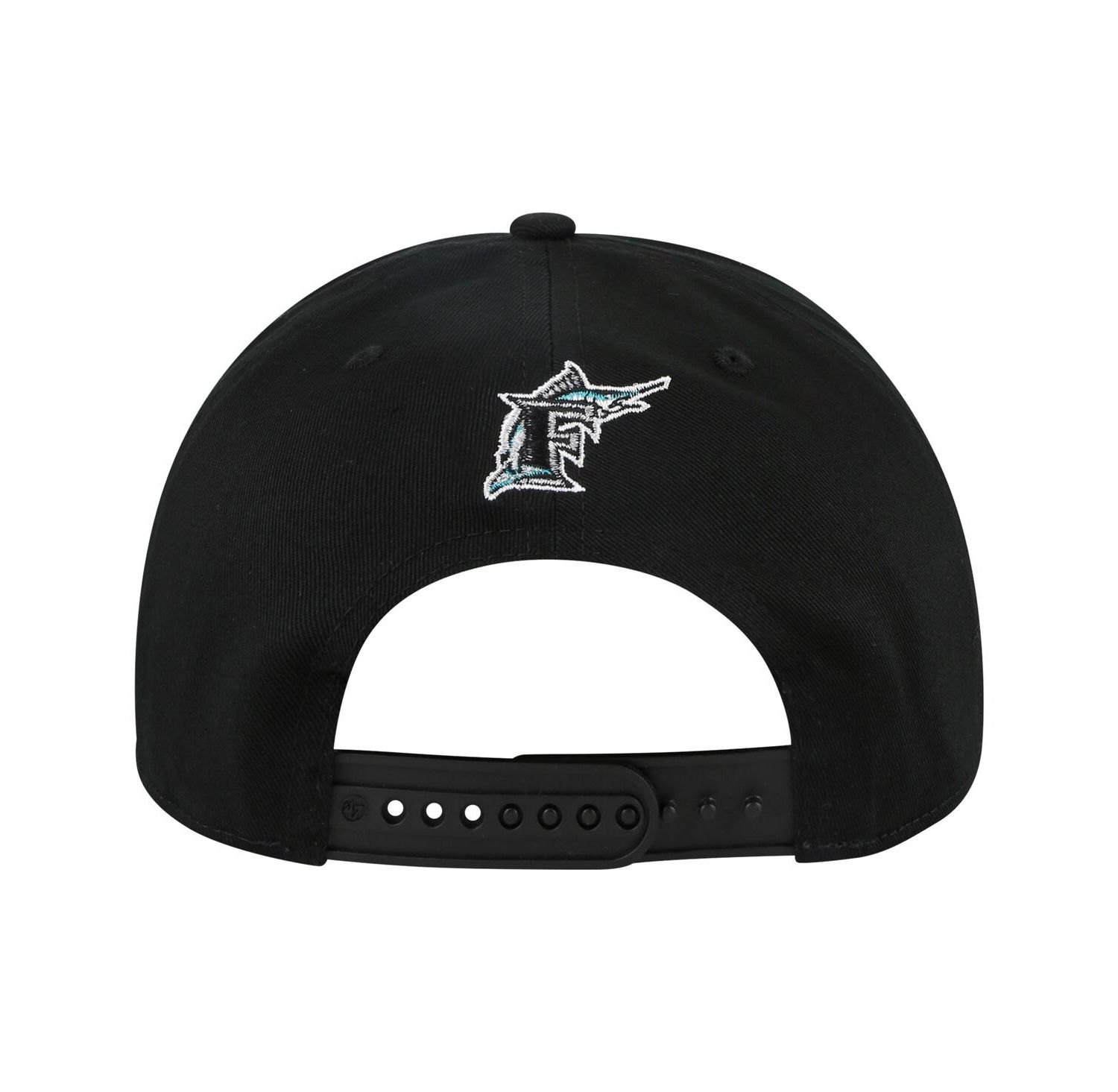 Men's Black Florida Marlins Cooperstown Collection Premier Hitch Adjustable Hat
