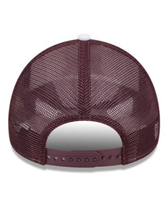 Men's White/Maroon Minnesota Golden Gophers Court Sport Foam A-Frame 9FORTY Adjustable Trucker Hat