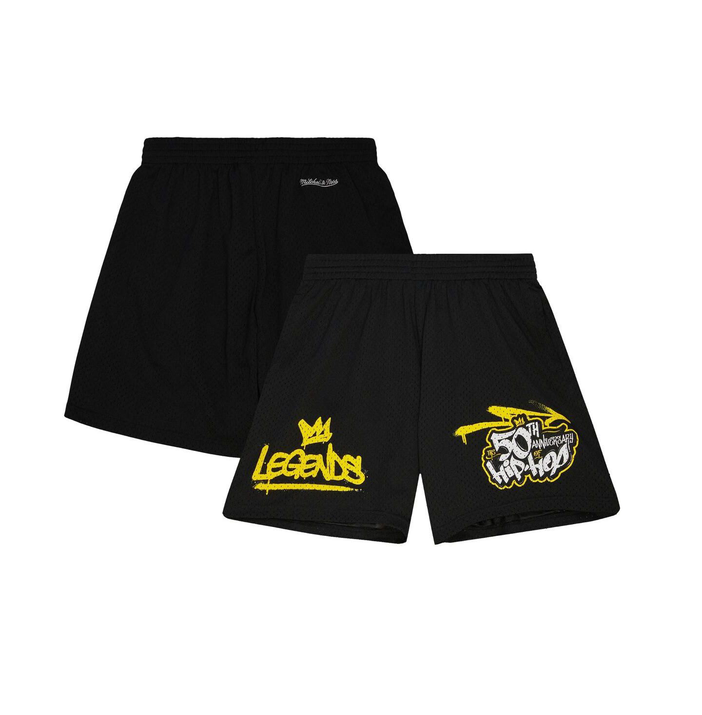 Мужские шорты Mitchell & Ness Black 50th Anniversary of Hip-Hop Legends — фото 1