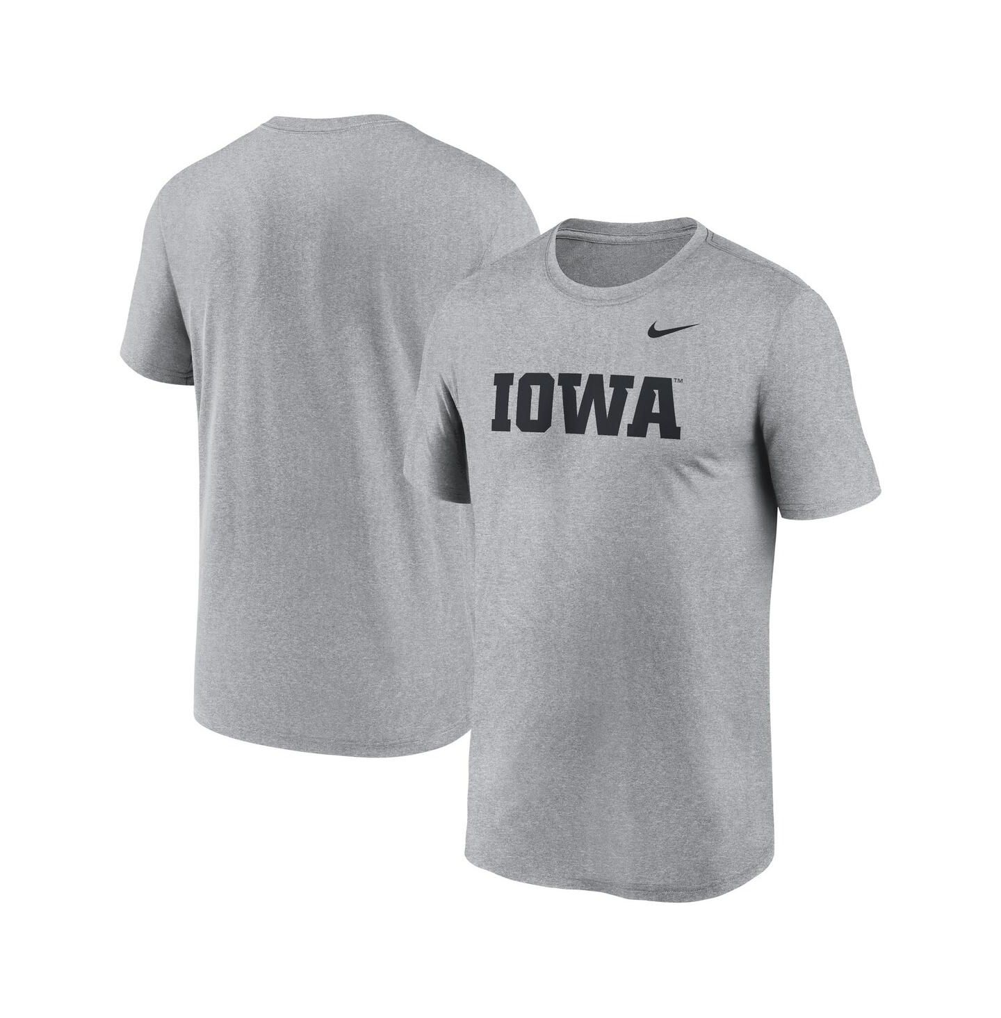 Мужская футболка Nike Heather Gray Iowa Hawkeyes Primetime Legend Wordmark — фото 1