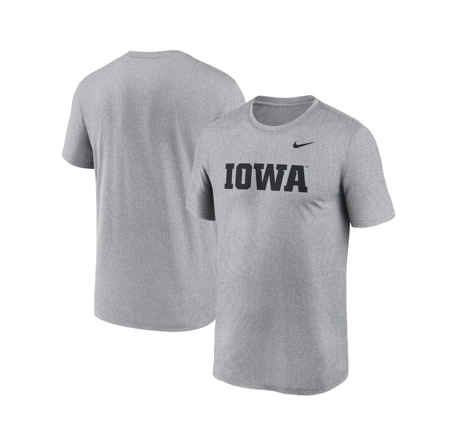Men's Heather Gray Iowa Hawkeyes Primetime Legend Wordmark T-Shirt