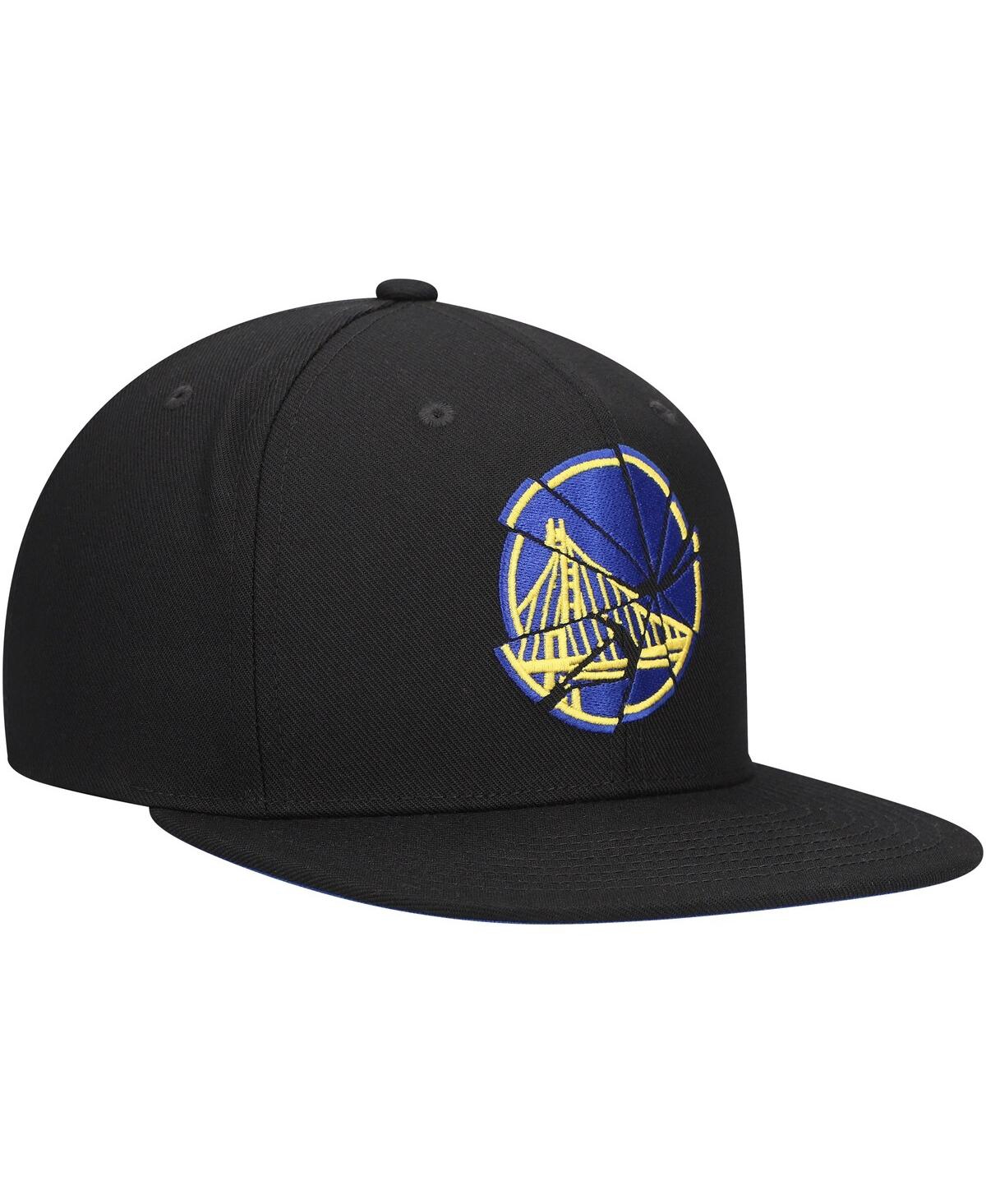 Mitchell & Ness Men's Black Golden State Warriors Shattered Snapback Hat In Black