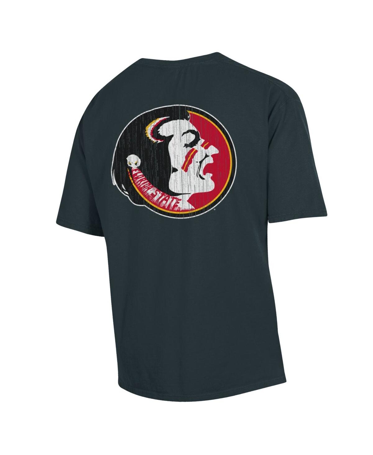COMFORTWASH MEN'S CHARCOAL FLORIDA STATE SEMINOLES VINTAGE-LIKE LOGO T-SHIRT 