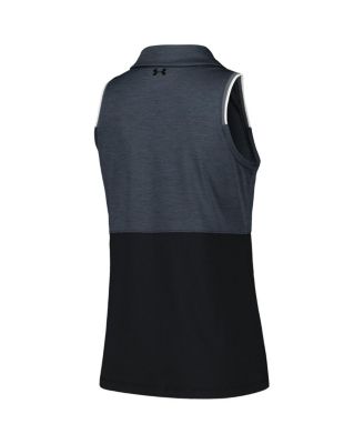Women's Graphite John Deere Classic Playoff Heather Block Sleeveless Polo