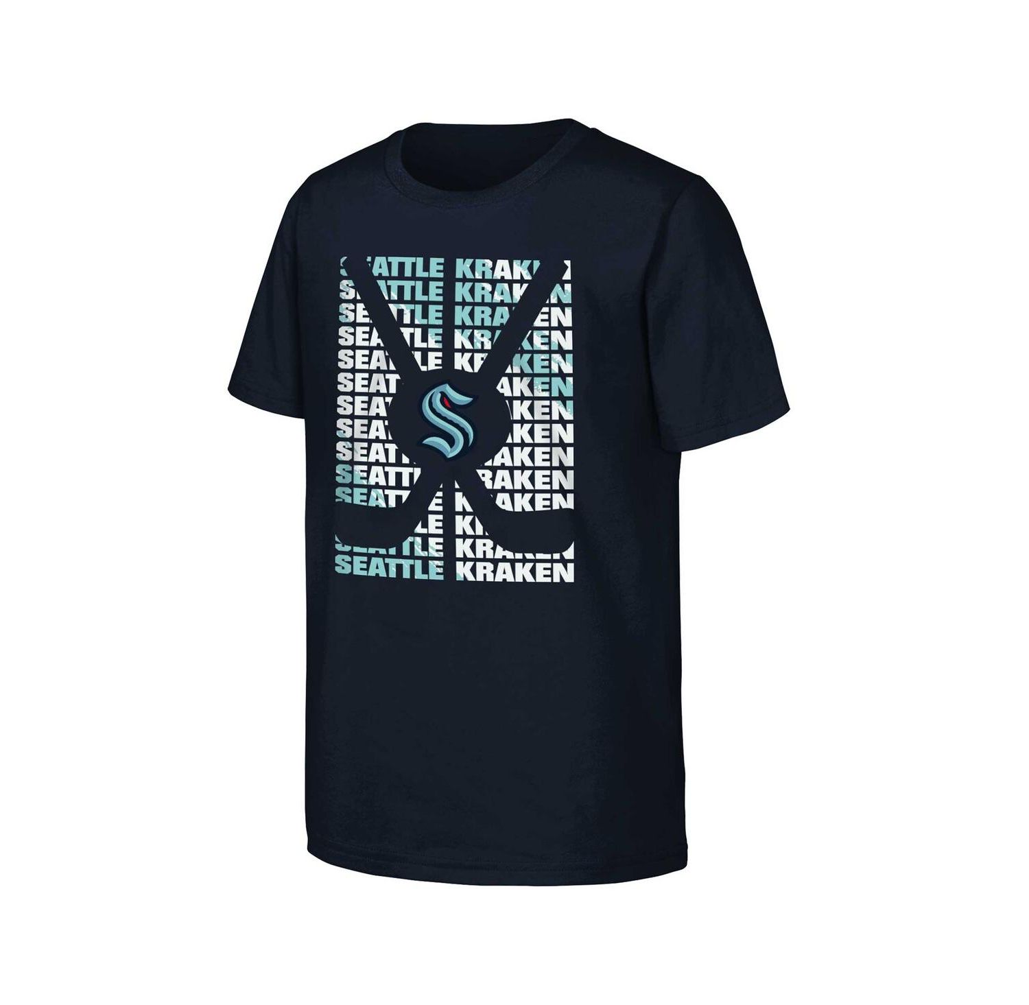 Big Boys and Girls Deep Sea Blue Seattle Kraken Box T-Shirt