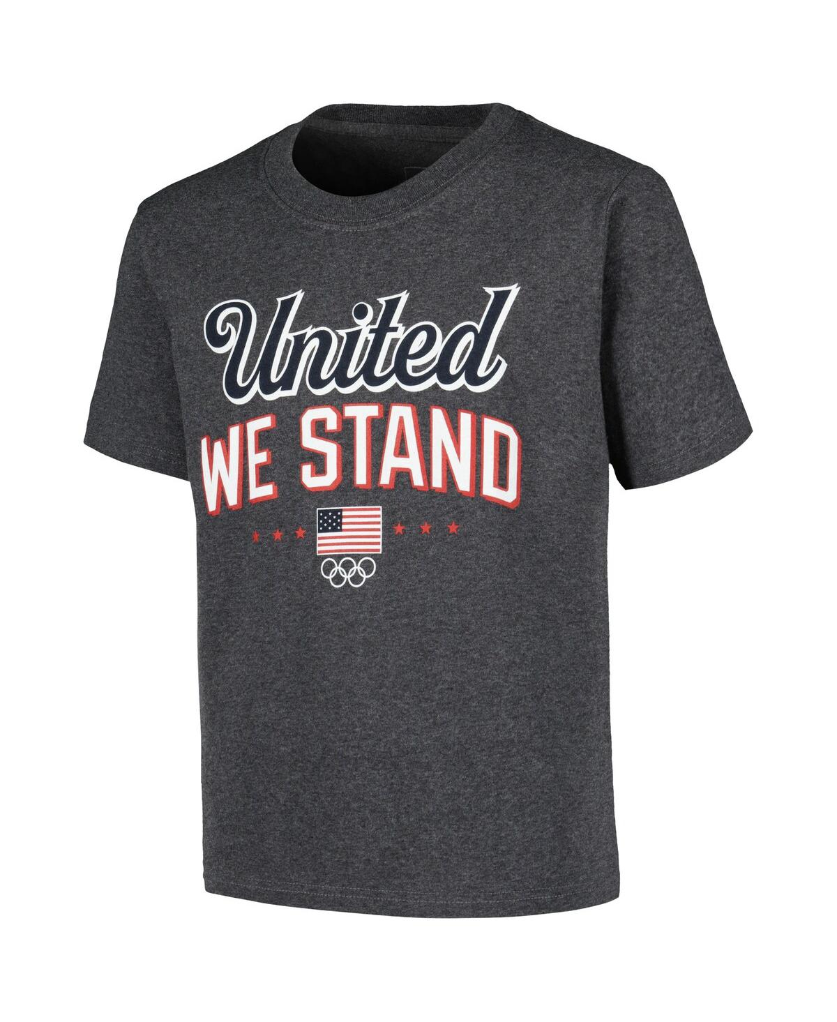 Outerstuff Big Boys And Girls Team Usa Heather Charcoal Victory T-shirt In Heather Charcoal
