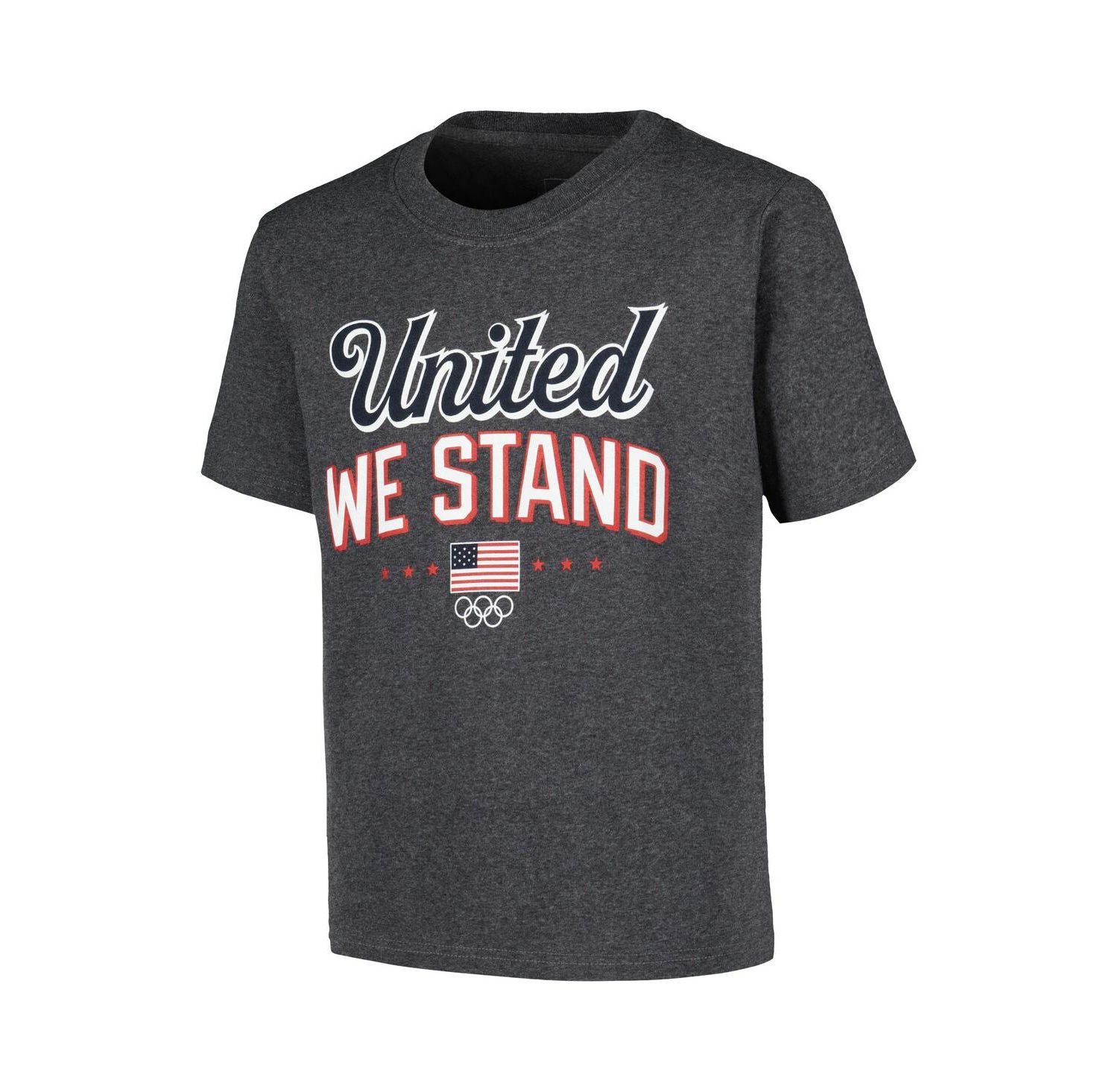 Big Boys and Girls Team USA Heather Charcoal Victory T-Shirt