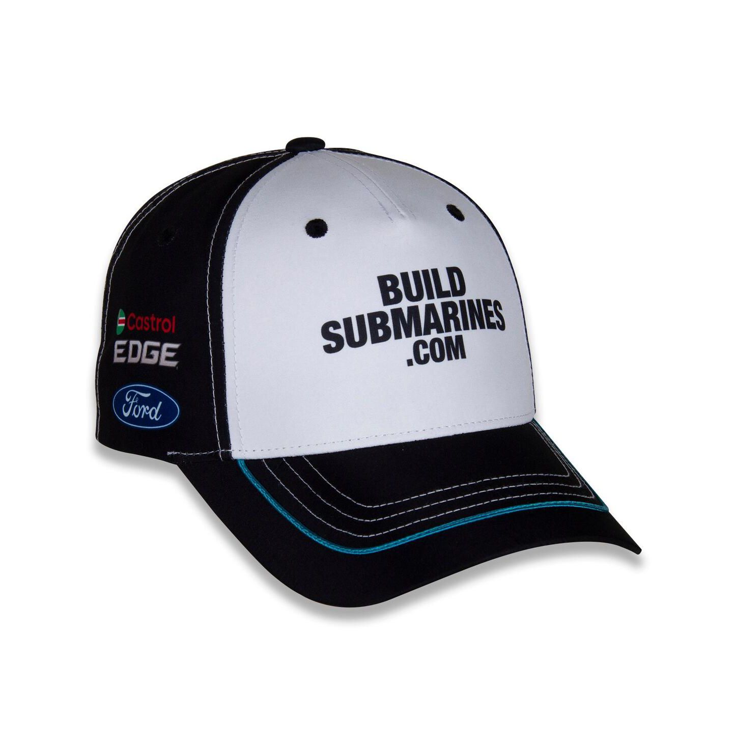 Мужская кепка Checkered Flag Sports White/Black Brad Keselowski BuildSubmarines.com Uniform Adjustable Hat — фото 3