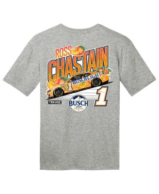 Men's Steel Heather Ross Chastain Busch Light Peach T-Shirt