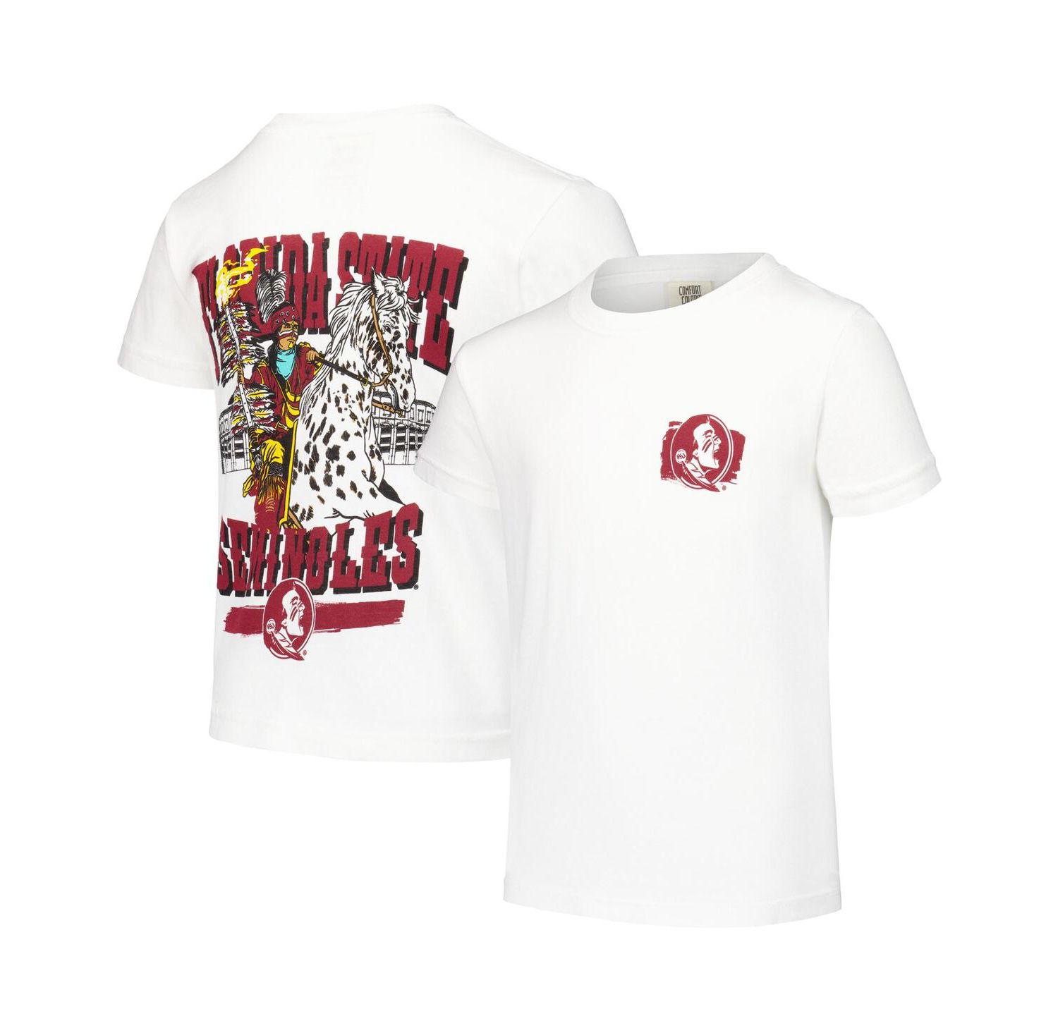 Big Boys and Girls White Florida State Seminoles Hyperlocal Comfort Colors T-Shirt