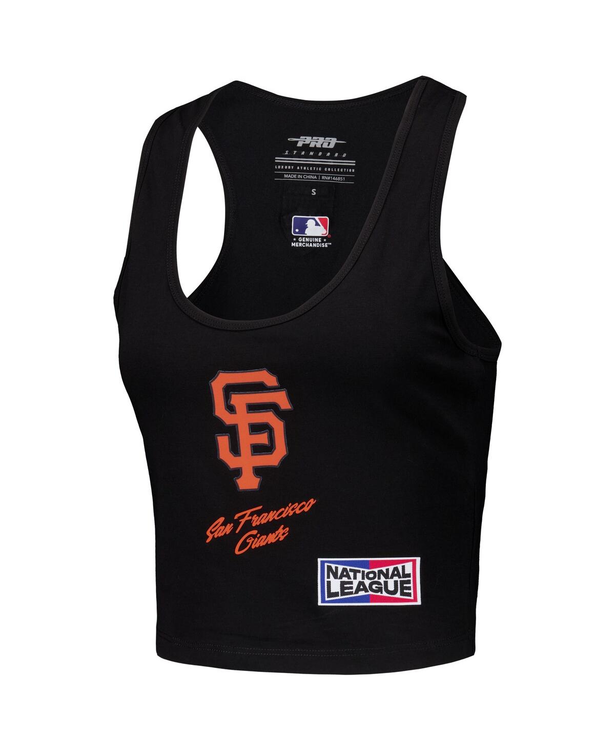 Pro Standard Women'sSan Francisco Giants Fast Lane Fitted Tri-Blend Cropped Tank Top - Black