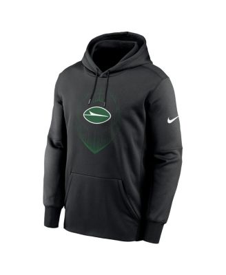 Men's Black New York Jets Icon Performance Pullover Hoodie
