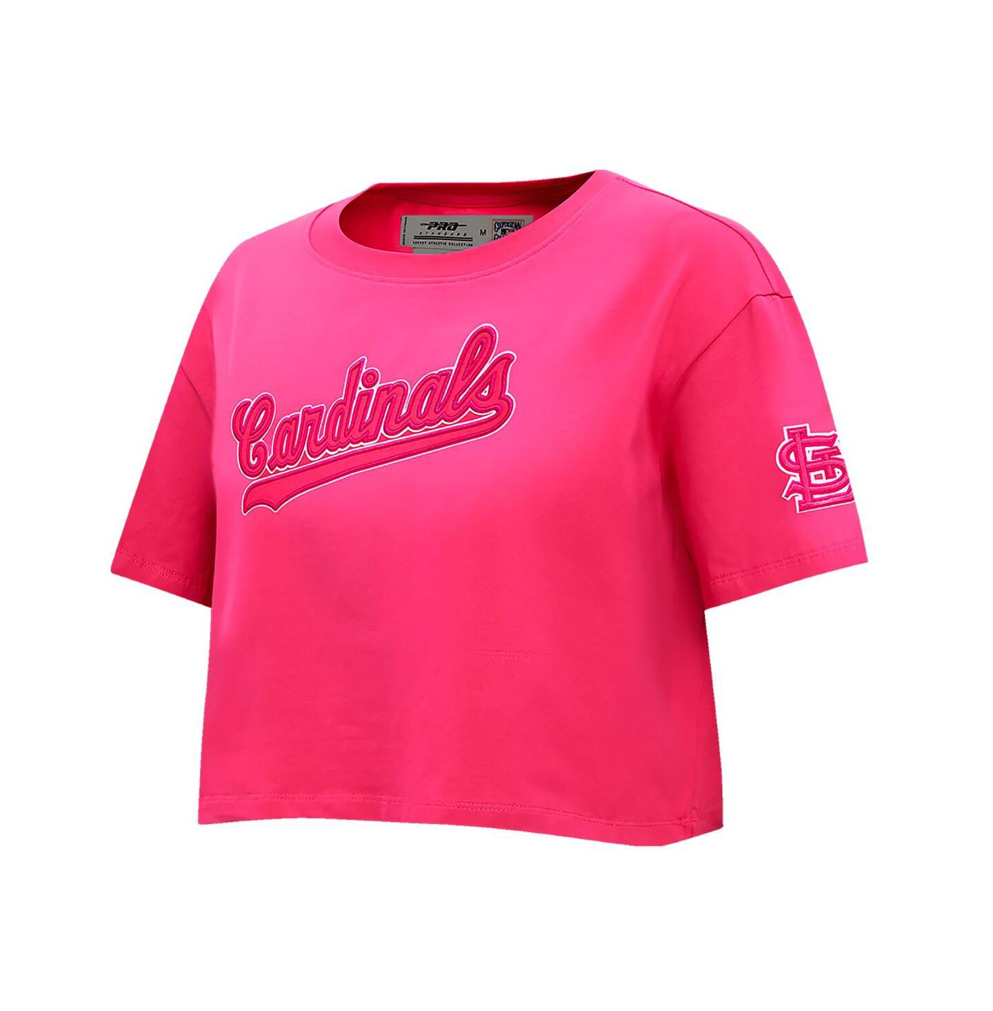 Женская футболка Pro Standard Pink St. Louis Cardinals Triple Pink Boxy Cropped — фото 4