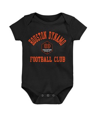 Baby Boys and Girls Orange/Black/Gray Houston Dynamo FC 3-Pack Bodysuit Set